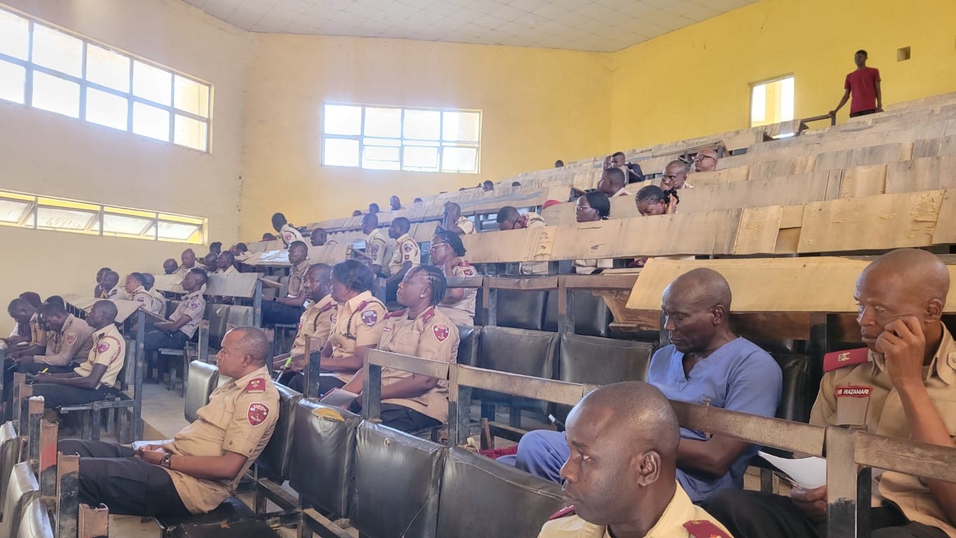 A full hall of officers from a partner institution at a Toko Academy training session in Yola